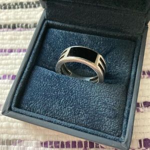 Sterling Silver and Onyx Mens Ring